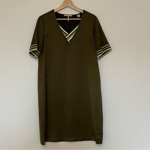Scotch & Soda Journee au Soleil V Neck Green Dress, Size Medium, Chic, Designer